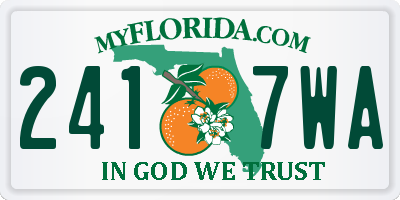 FL license plate 2417WA
