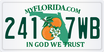 FL license plate 2417WB