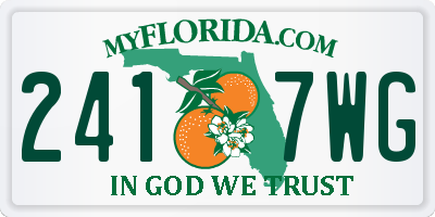 FL license plate 2417WG