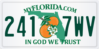 FL license plate 2417WV