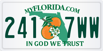 FL license plate 2417WW