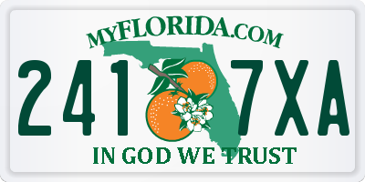FL license plate 2417XA