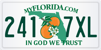 FL license plate 2417XL