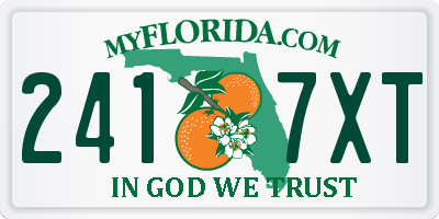 FL license plate 2417XT