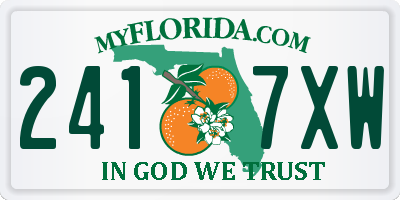 FL license plate 2417XW