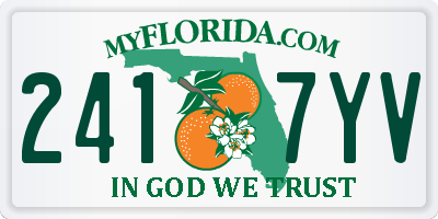 FL license plate 2417YV