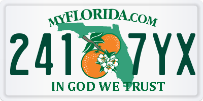 FL license plate 2417YX