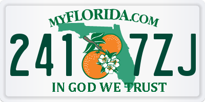 FL license plate 2417ZJ