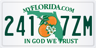 FL license plate 2417ZM