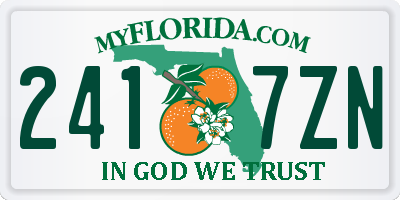 FL license plate 2417ZN