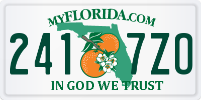 FL license plate 2417ZO