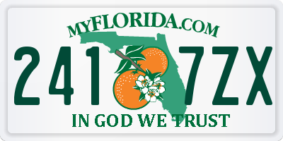 FL license plate 2417ZX
