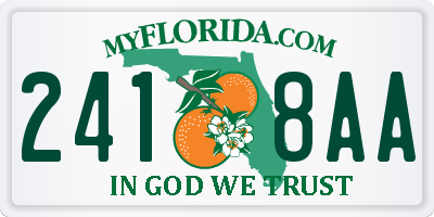 FL license plate 2418AA