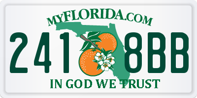 FL license plate 2418BB