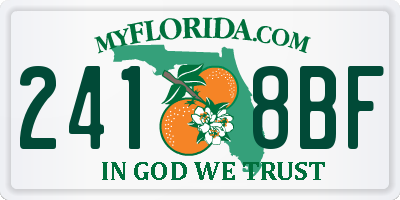 FL license plate 2418BF