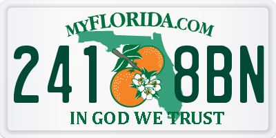 FL license plate 2418BN