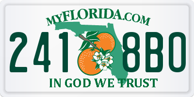 FL license plate 2418BO