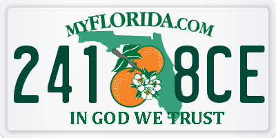 FL license plate 2418CE