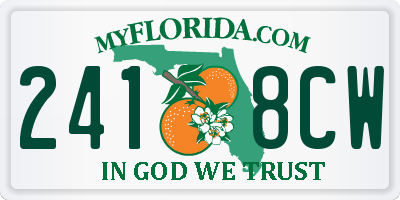 FL license plate 2418CW