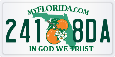 FL license plate 2418DA