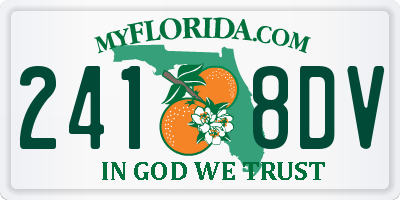 FL license plate 2418DV
