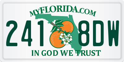FL license plate 2418DW