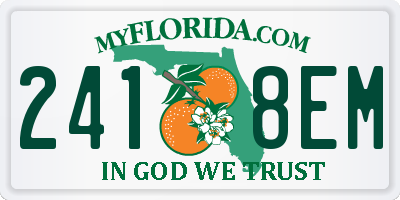 FL license plate 2418EM