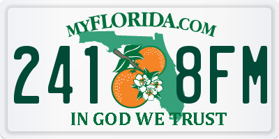 FL license plate 2418FM