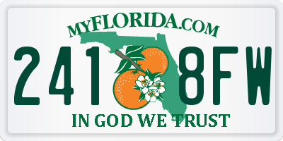 FL license plate 2418FW