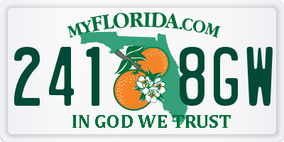FL license plate 2418GW