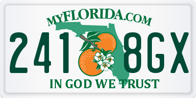 FL license plate 2418GX