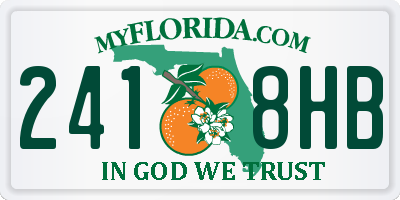FL license plate 2418HB