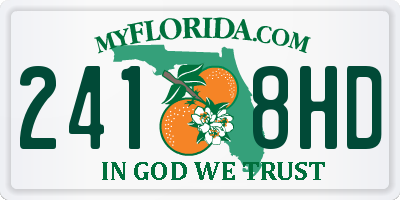 FL license plate 2418HD