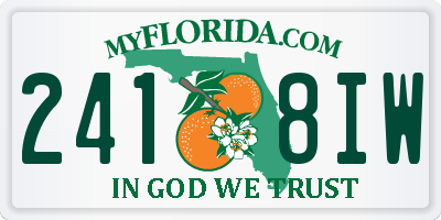 FL license plate 2418IW