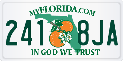 FL license plate 2418JA