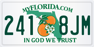 FL license plate 2418JM
