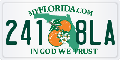 FL license plate 2418LA