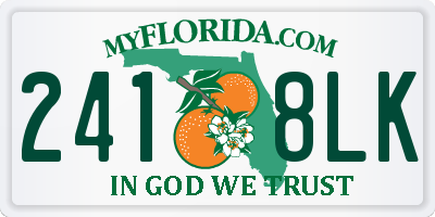 FL license plate 2418LK