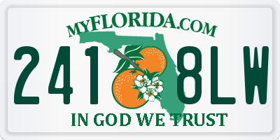 FL license plate 2418LW