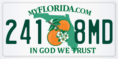 FL license plate 2418MD