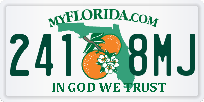 FL license plate 2418MJ