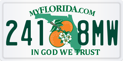 FL license plate 2418MW