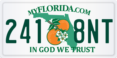 FL license plate 2418NT