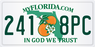 FL license plate 2418PC