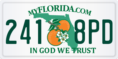 FL license plate 2418PD
