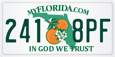 FL license plate 2418PF