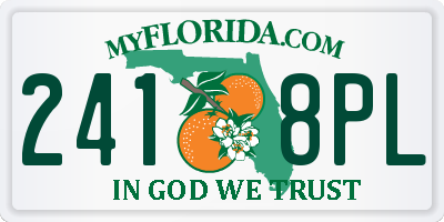 FL license plate 2418PL