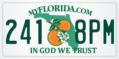 FL license plate 2418PM