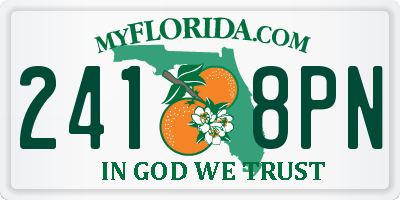 FL license plate 2418PN