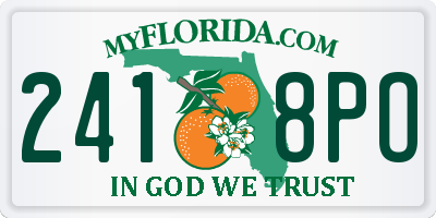 FL license plate 2418PO